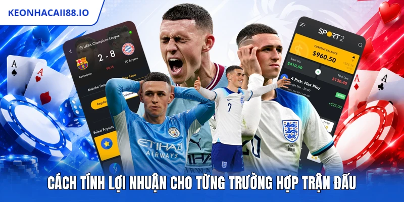 Cách tính lợi nhuận cho từng trường hợp trận đấu